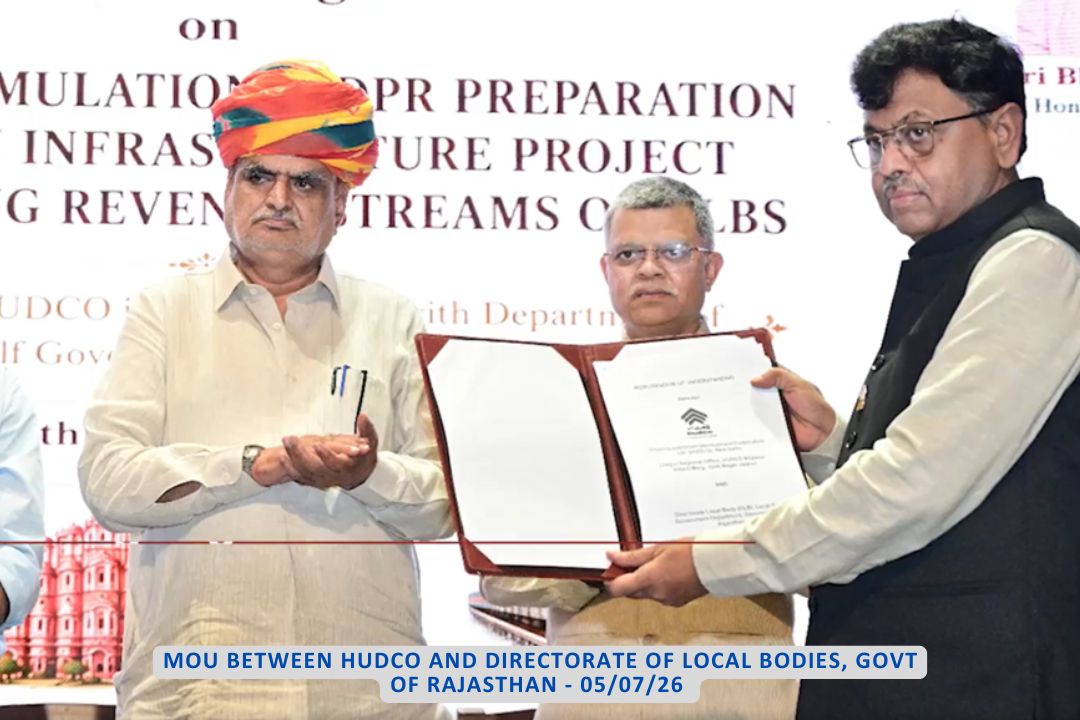 MOU between HUDCO Directorate of Local Bodies, Govt. of Rajasthan - 05/07/26